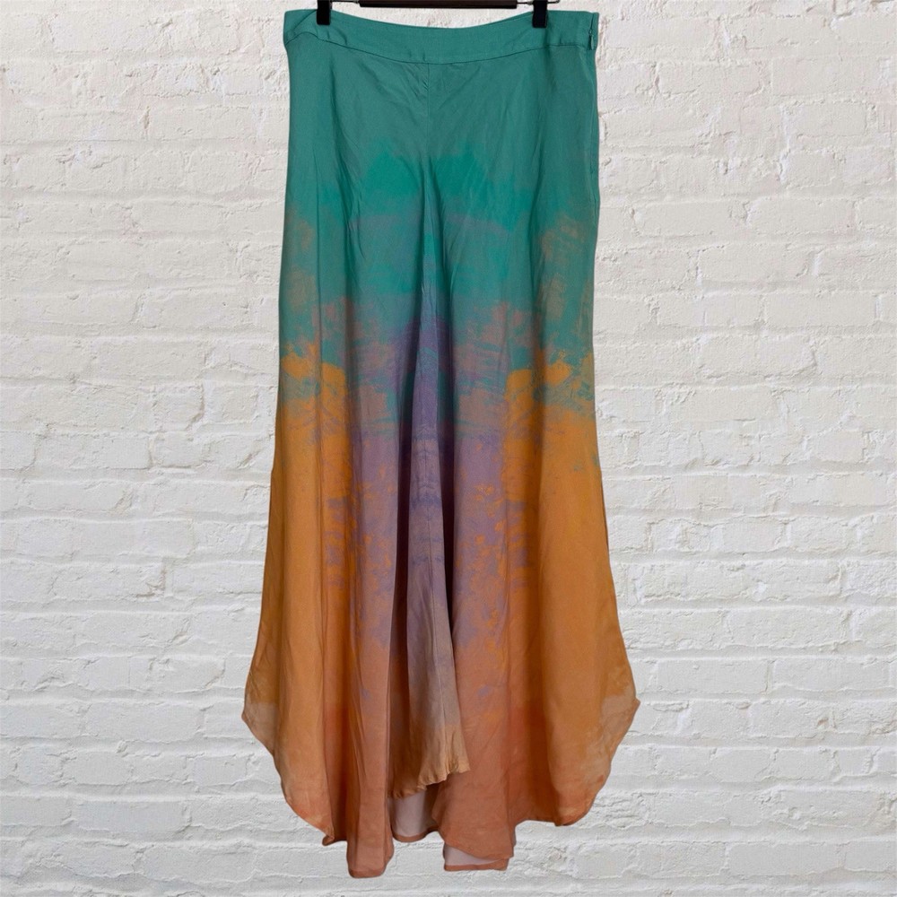 Anthropologie Blank London Womens Large Tie Dye Maxi Skirt Asymmetrical Boho