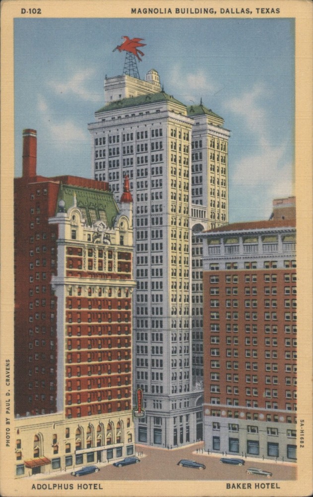 Paul B. Cravens Dallas, Texas TX Magnolia Building, Pegasus, Adolphus & Baker