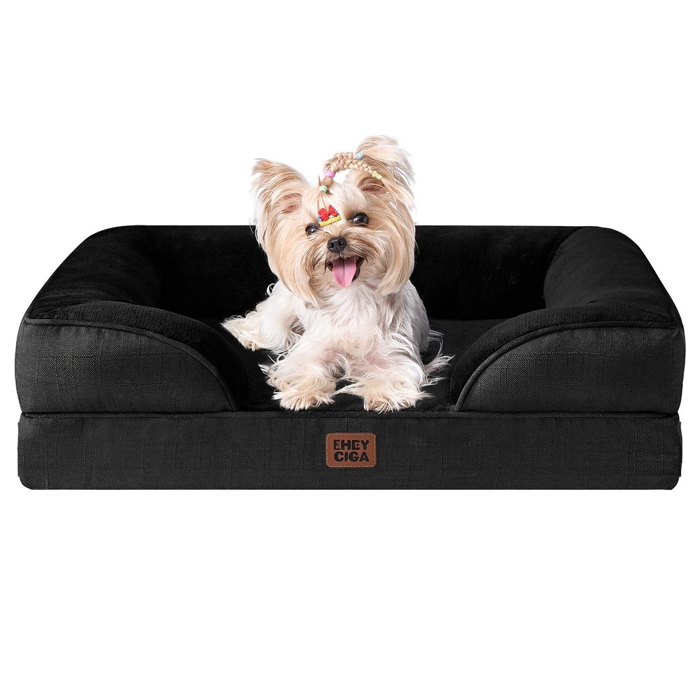 Orthopedic Memory Foam Dog Bed for Small Dogs with Waterproof Cover