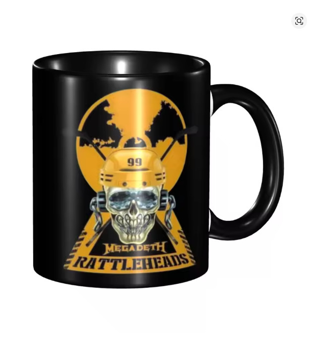 Megadeth Rattleheads Skull Helmet MugCoffee Cup Black 11oz Ceramic