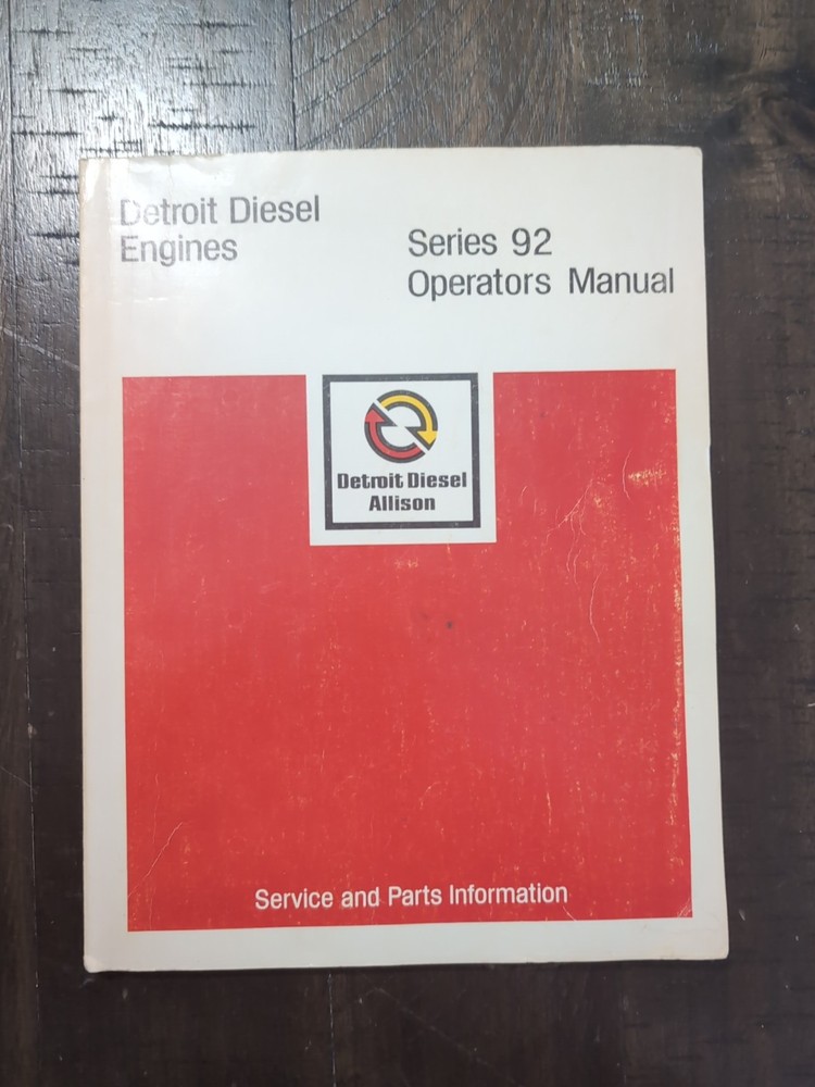 Detroit Diesel Engines Series 92 Operators Manual 1980 General Motors 6SE381