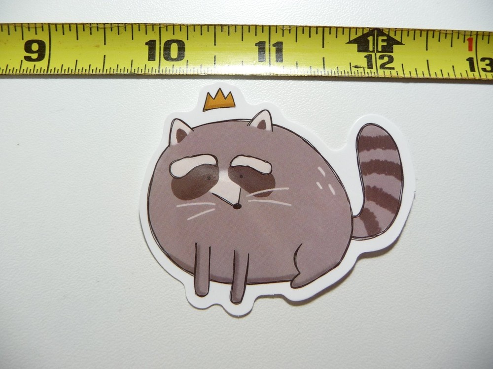 Raccoon Fat King Decal Sticker Wild Animal Pet Bandit Masked Design