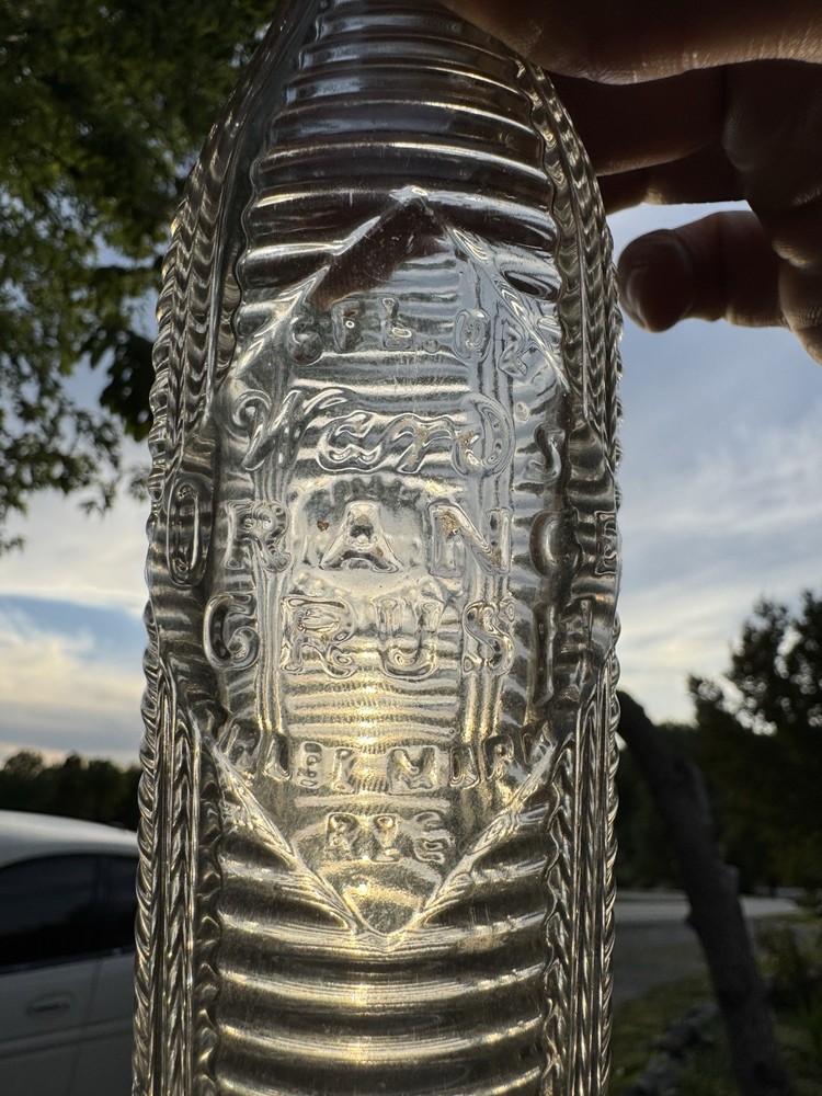 RARE vintage clear Wards orange crush bottle no town