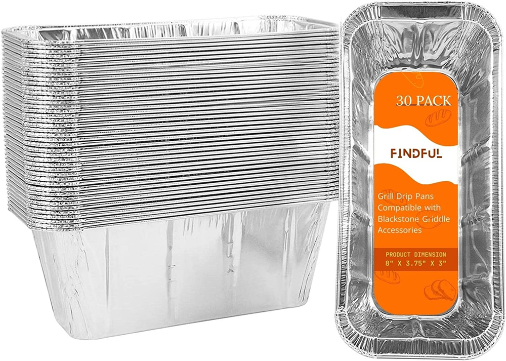30-Pack Blackstone Griddle Drip Pan Liners – Heavy-Duty Aluminum Foil Disposable Trays