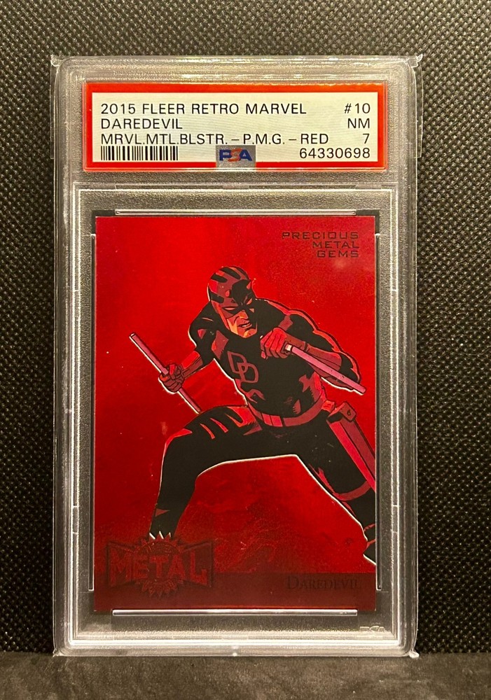 2015 Fleer Retro Marvel Precious Metal Gems Red Pmg Daredevil #10 /100 Psa 7 🔥
