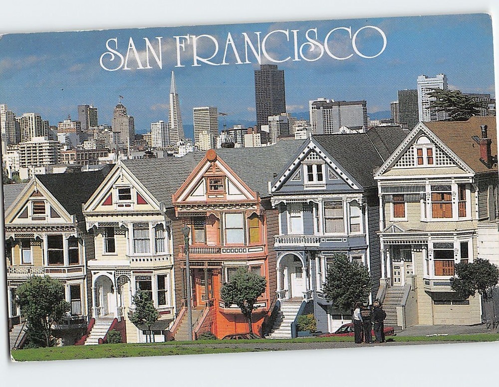 Postcard Victorian Homes Steiner Street San Francisco California USA