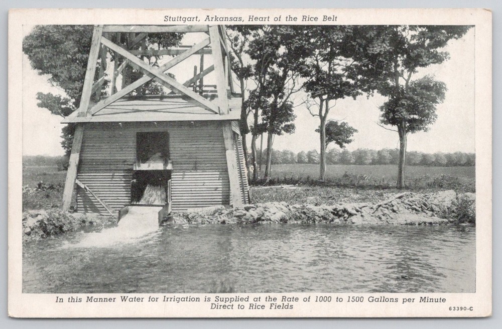 Stuttgart Arkansas Rice Belt Irrigation Pump House CT Photo-Finish Postcard
