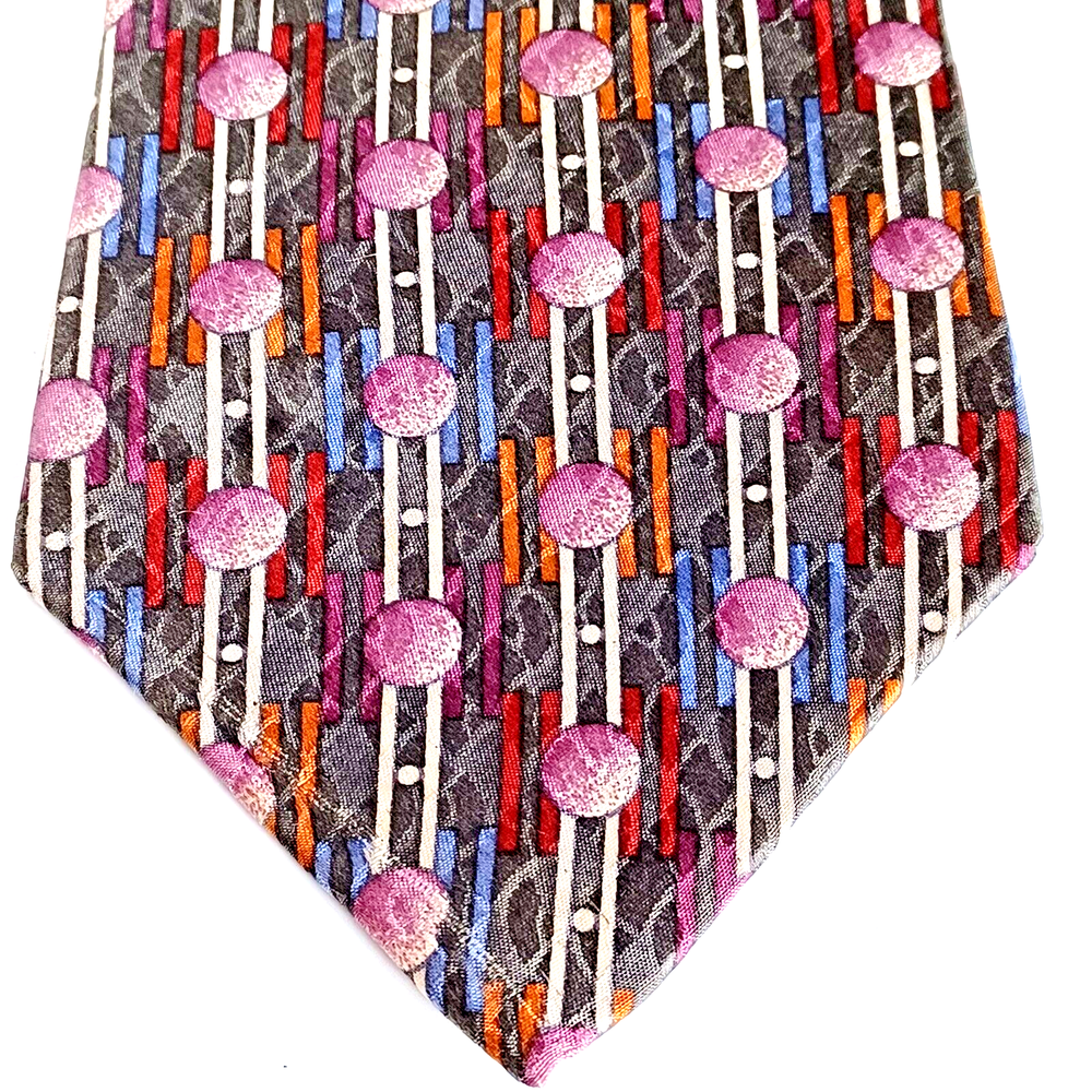 Mens Tie ZYLOS George Machado Italian Silk Jaquard Geometric Pattern 59