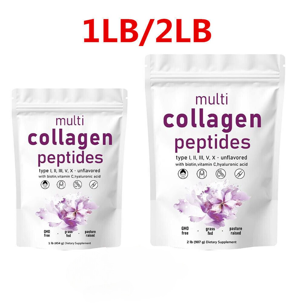 Multi Collagen Peptides Powder - Hydrolyzed Protein Peptides (Type I,II,III,V,X)