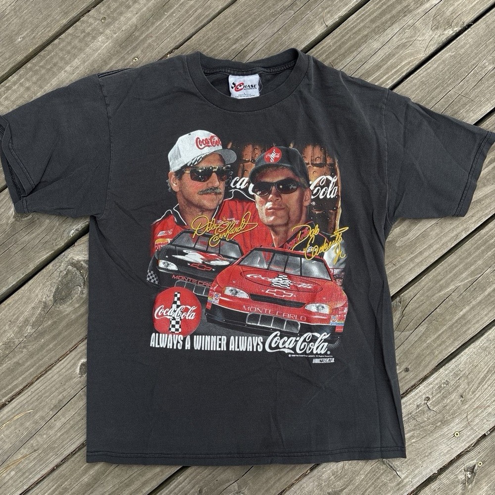 Dale Earnhardt Coca-Cola NASCAR T-Shirt Vintage 90s, Size large