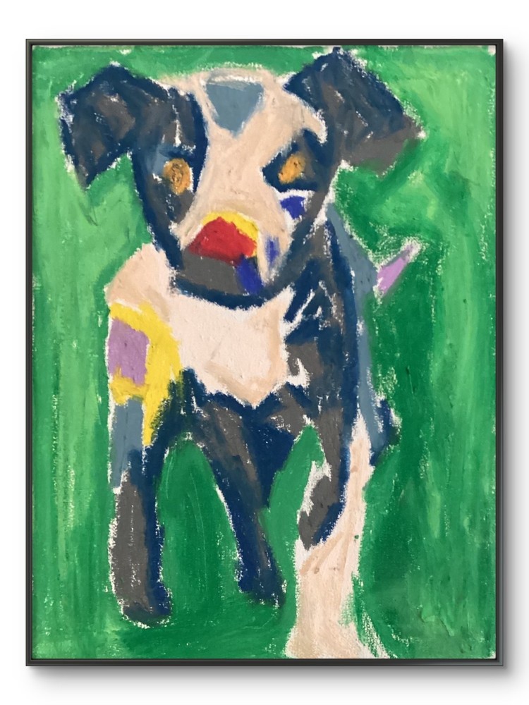 Abstract Neo Expressionism Dog Puppy Pop Bold Original Wall Art 11 by 14 Canvas