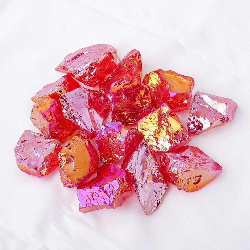 Raw Rough Electroplated Red Stone Chunk Healing Mineral Rocks Gifts 100g