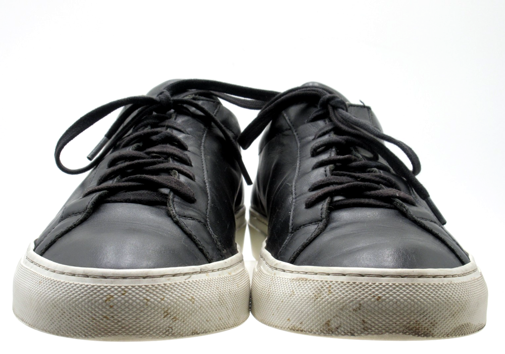 Men's Common Projects Achilles Black Low Top Sneakers  Size 43 EUR, 10 USA-image