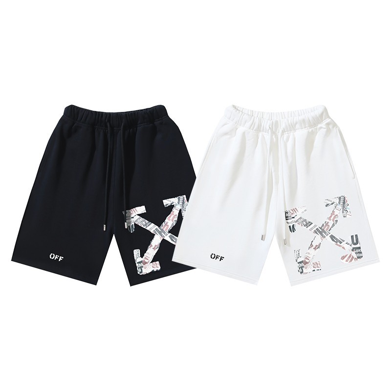 Off white Mens shorts pants cotton Balck / White S-M-L-XL