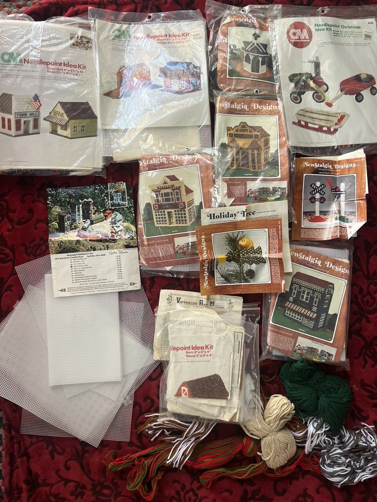 Needlepoint kits with Extras winning bidder gets everything in pictures