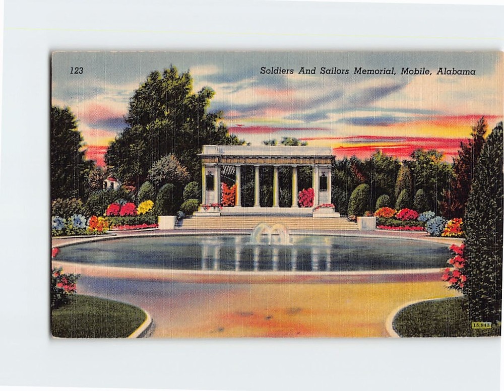 Postcard Soldiers and Sailors Memorial Mobile Alabama USA