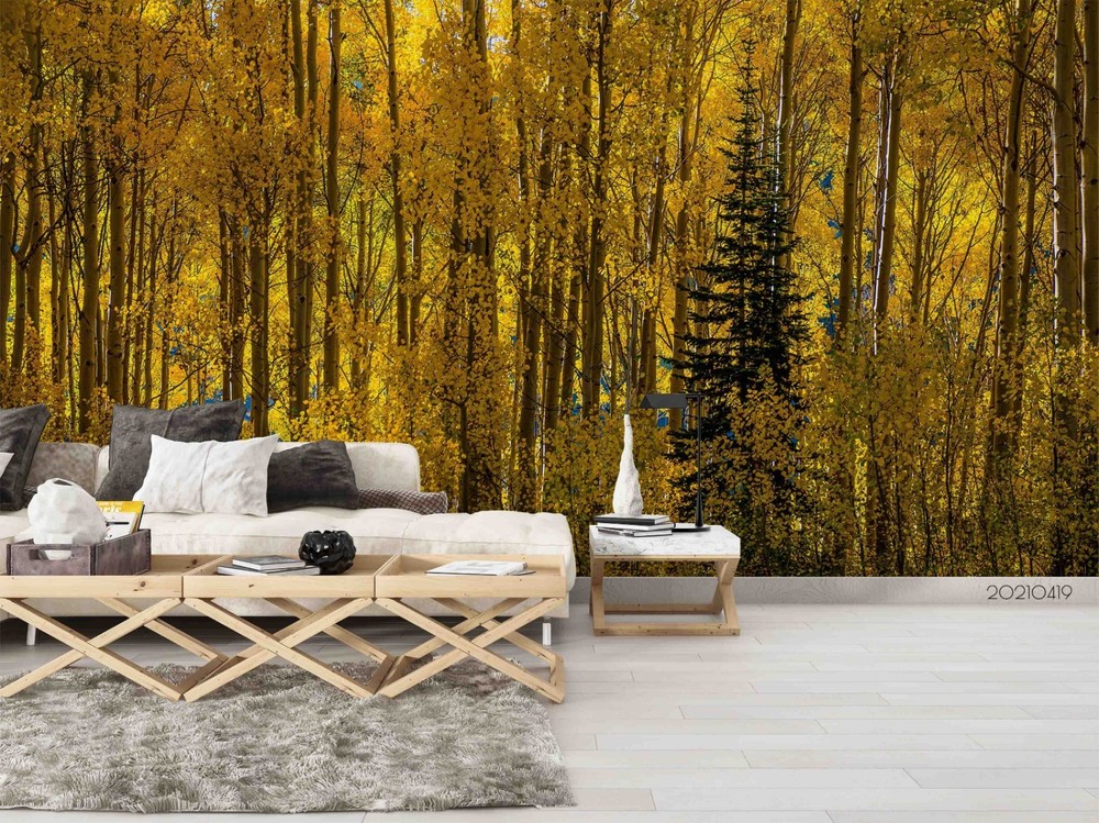 3D Forest Autumn Landscape Wall Murals Wallpaper Murals Wall Sticker