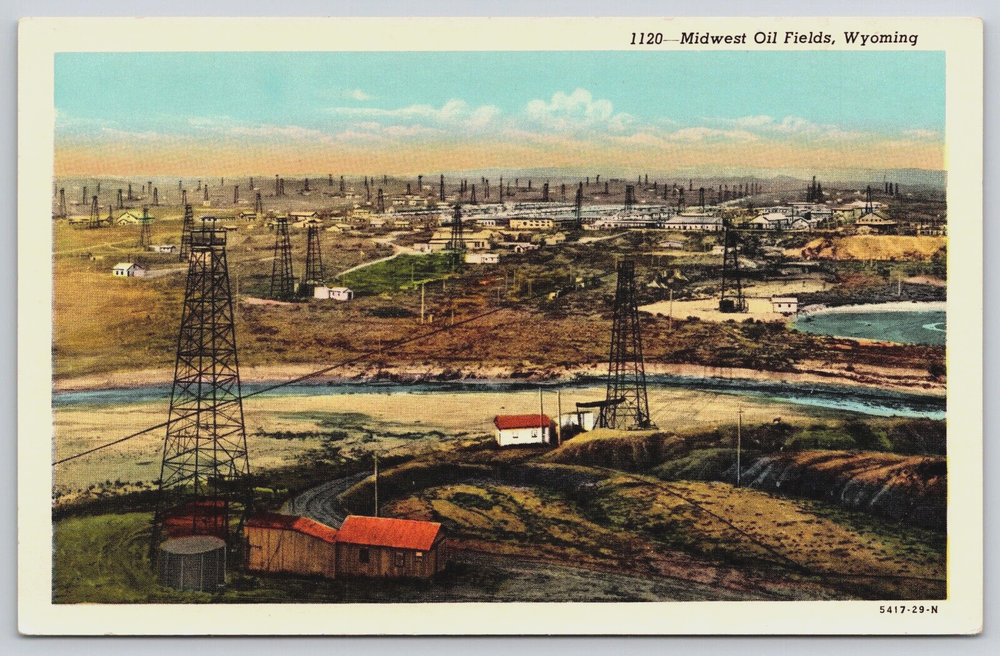 Salt Creek Oil Fields Wyoming WY Teapot Dome Natrona County c1920s Postcard D11