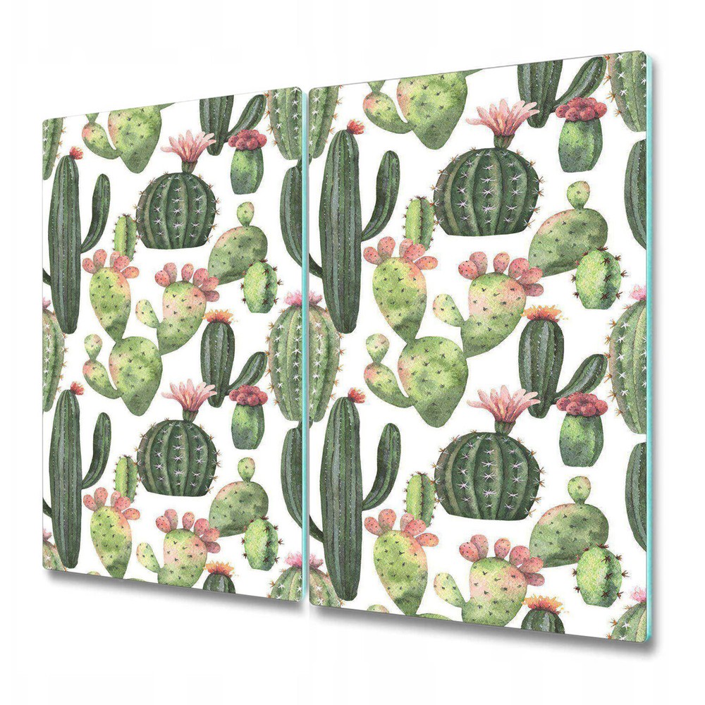 Glass Chopping Board Cacti botanical desert Mexican thorny greenery exotic