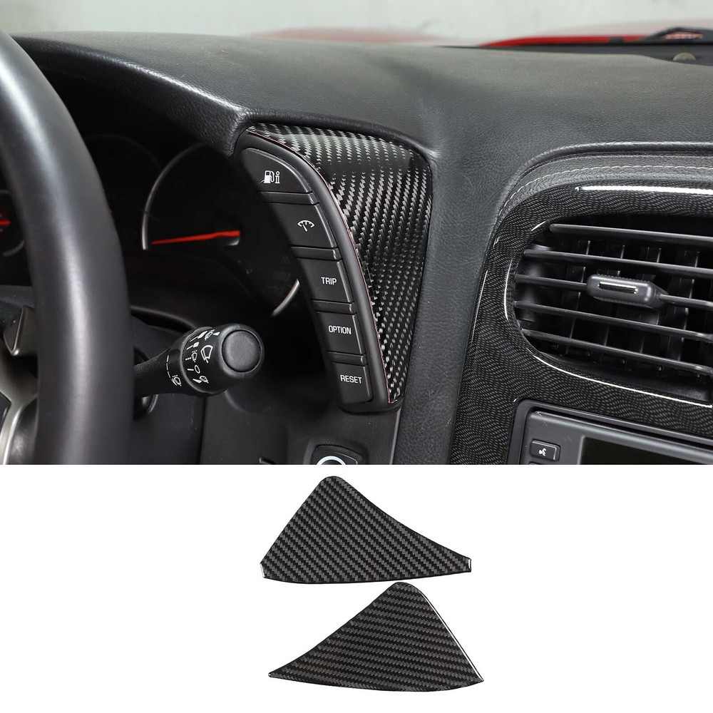Carbon Fiber Car SpeedMeter Side Panel Trim Decorate Kit For Corvette C6 2005-13