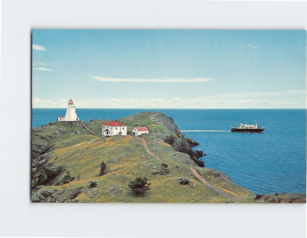 Postcard Grand Manan Ferry Passing Swallow Tail Lighthouse New Brunswick Canada