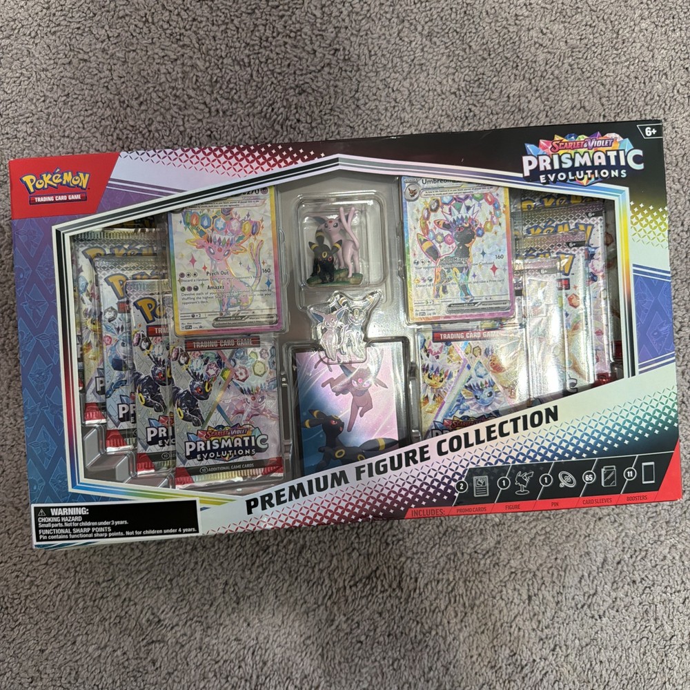 Pokemon TCG: Prismatic Evolutions Premium Figure Collection Factory Sealed Box