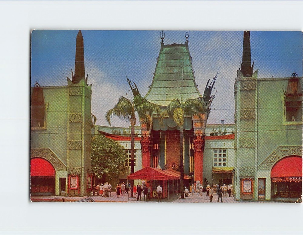 Postcard Graumans Chinese Theatre Hollywood Los Angeles California USA