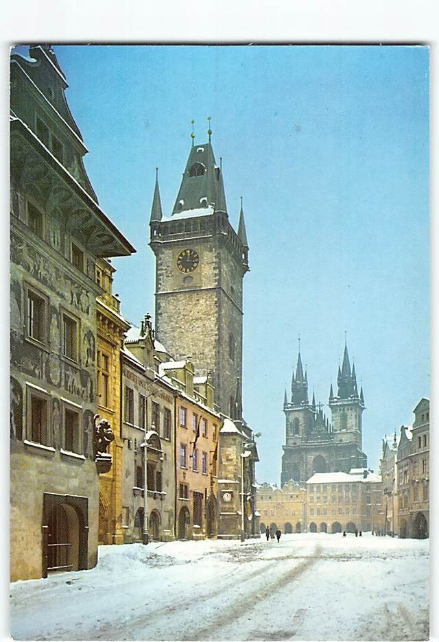 Postcard Old Town Square in Prague Czech Republic