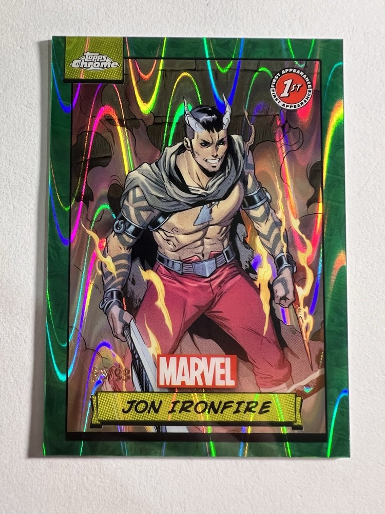 2024 Topps Chrome Marvel Jon Ironfire Green Gamma Ray Wave Refractor /99