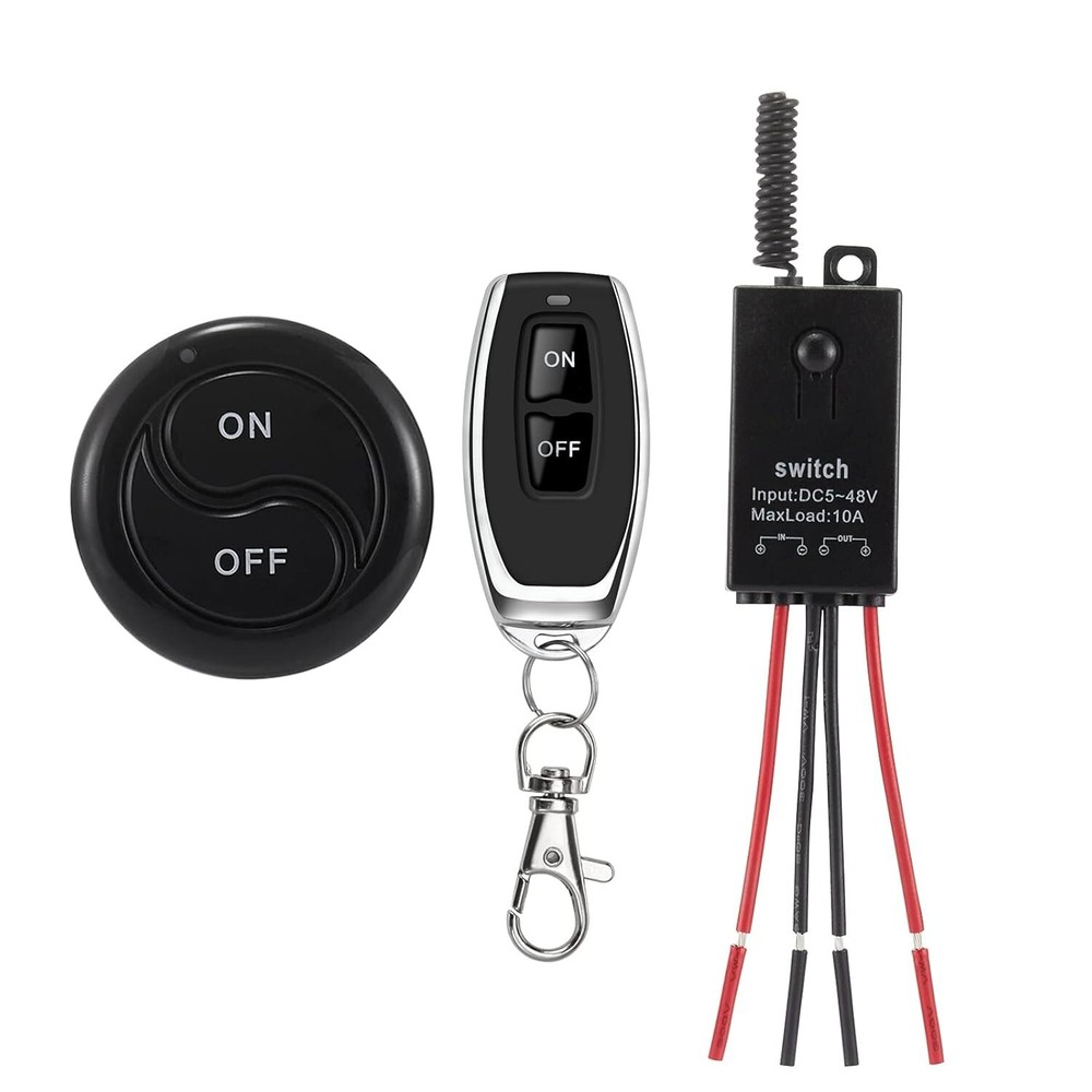 Easy-Install Mini Wireless Switch - 10A Relay for Lamps & Security Systems