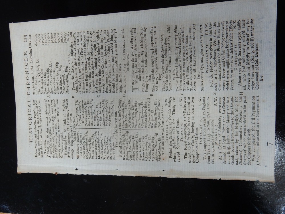 Abstract Bank of England Fiscal Interest Pages X1 (1744)  -image