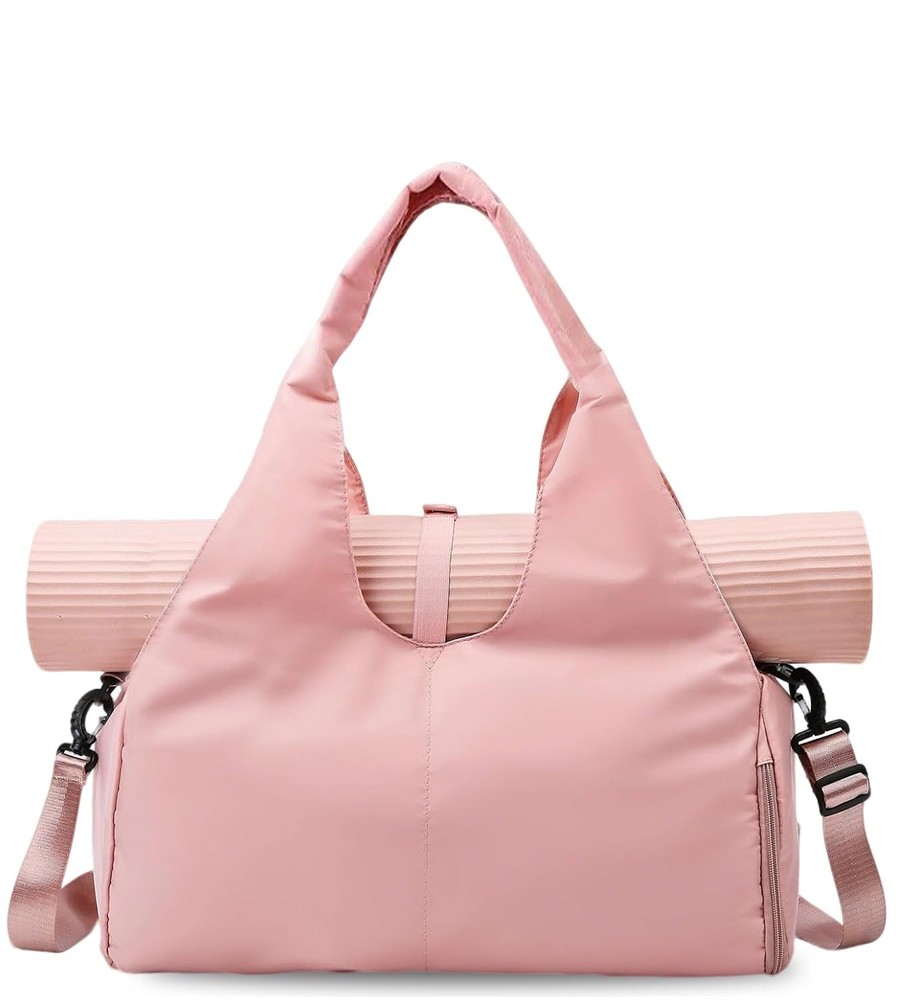 Gym bag with yoga mat holder Sports Bags Totes Bag with Shoe Compartment & We...