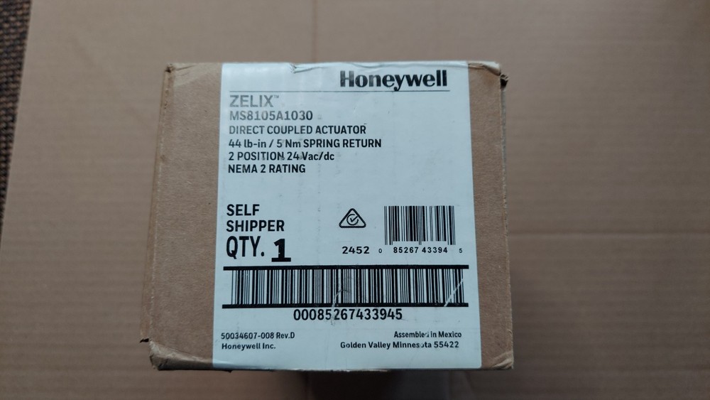 New Honeywell MS8105A1030 ZELIX Direct Coupled Actuator SEALED BOX
