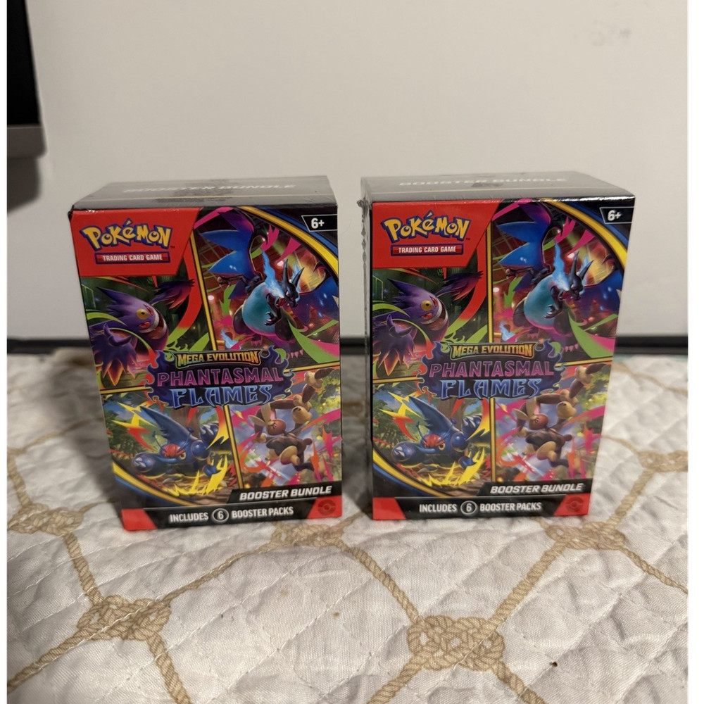 New and Sealed Pokémon TCG Mega Evolution Phantasmal Flames Booster Bundle 2 Box