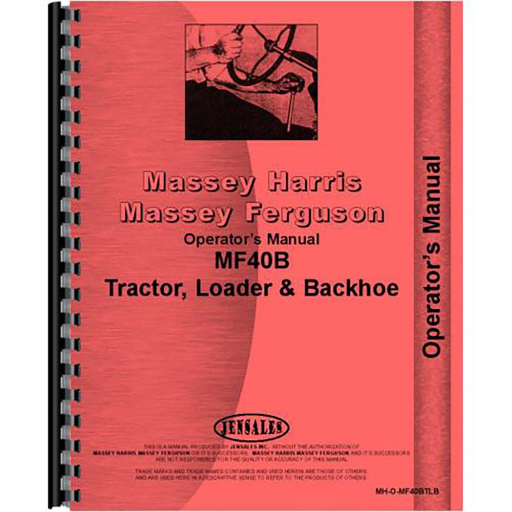 Operators Manual Fits Massey Ferguson Replaces MH-O-MF40 TLB