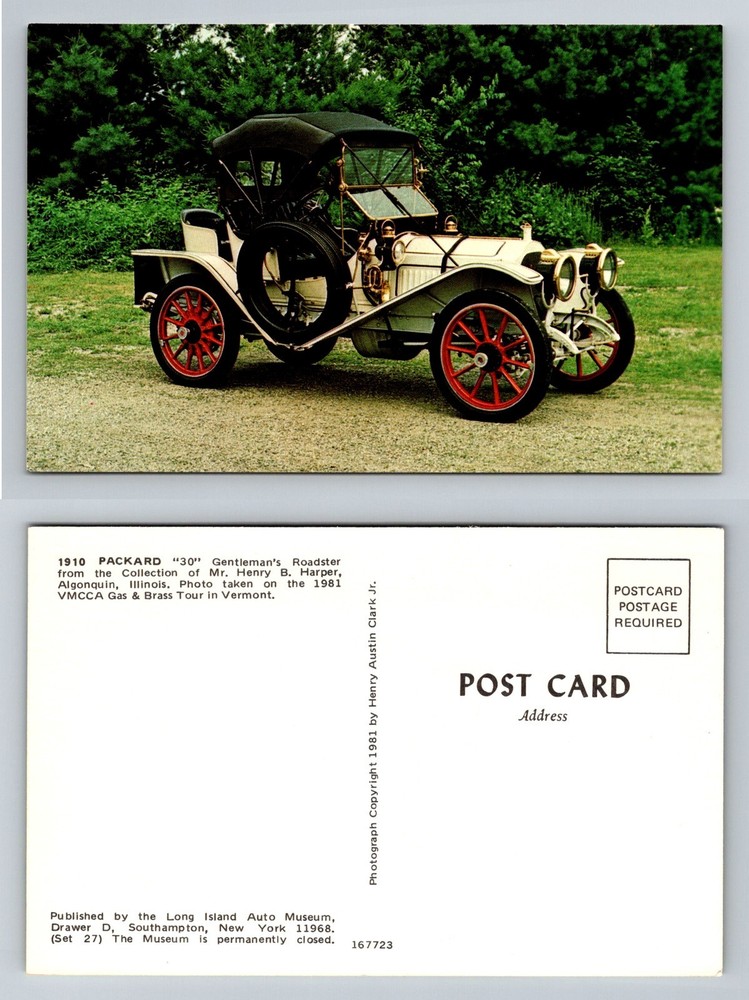 Southampton, NY-New York, 1910 Packard 30 Gentlemans Roadster Vintage Postcard