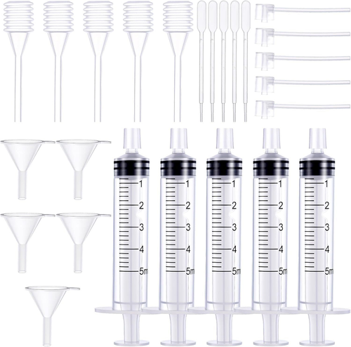 25 Pcs Perfume Refill Tool Kit 5ml Plastic Clear Dispenser