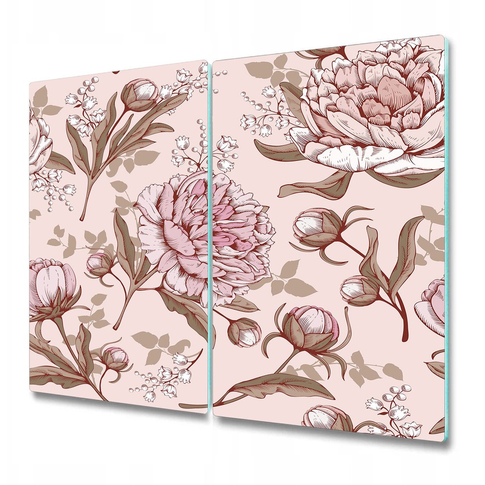 Glass Chopping Cutting Board Pink Peonies Floral Watercolour Art 2x30x52