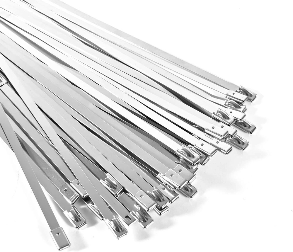 100-Pack 11.8-Inch Heavy Duty 304 Stainless Steel Metal Zip Ties