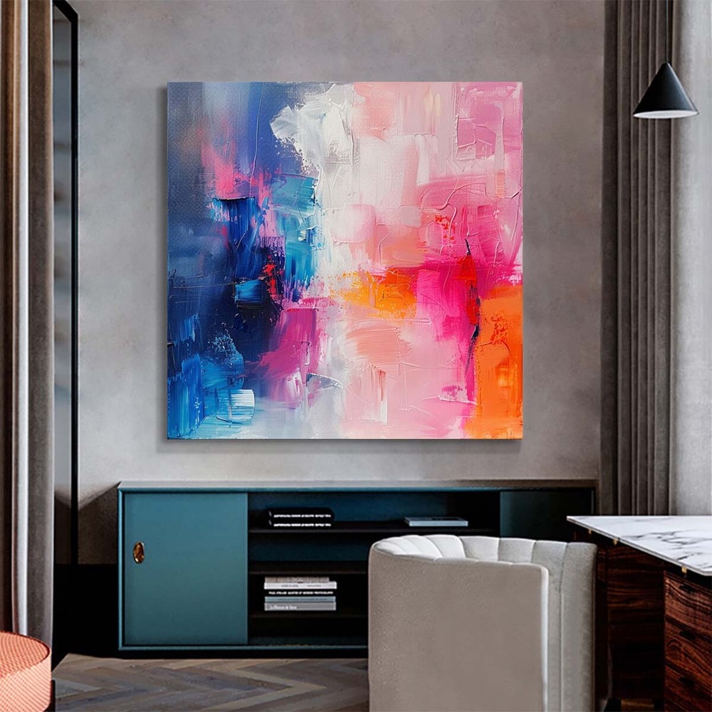 Large Hand-painted Purple Abstract Oil Paintings On Canvas Wall Art Home Decor