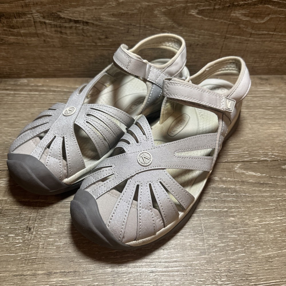 Keen Women's Rose Sandals Gray Closed Toe Adjustable Ankle Strap Women's Size 10