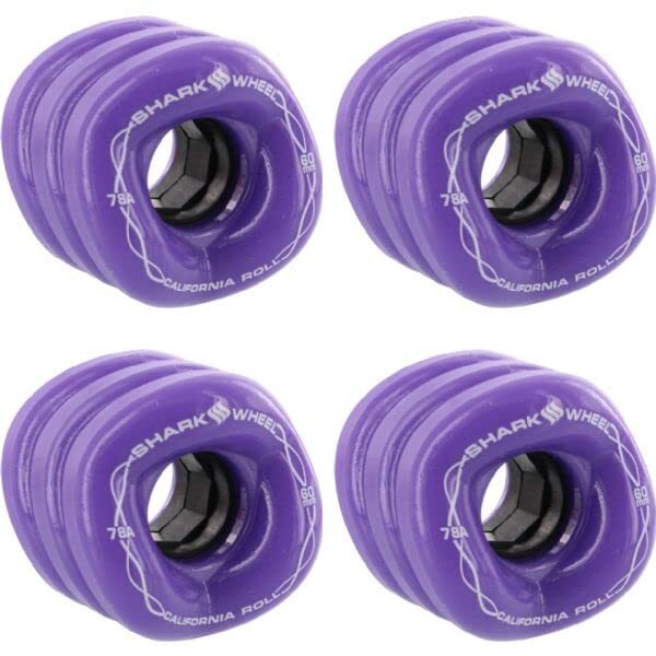 Shark Wheels California Roll Solid Purple Skateboard Wheels 60mm 78a (Set of 4)