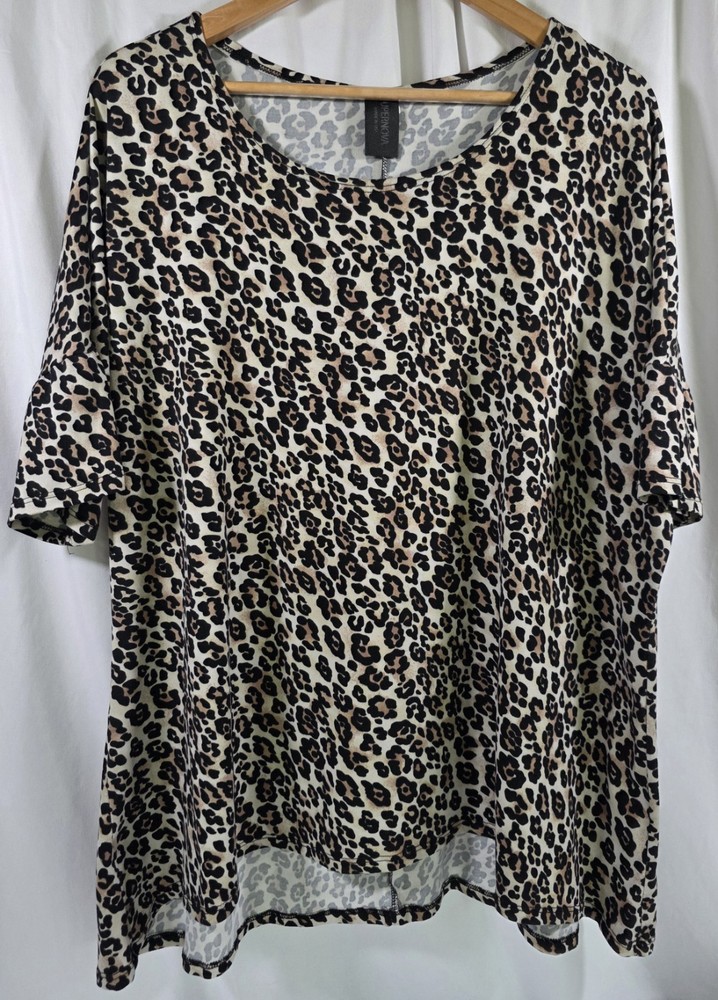 Supernova Cheetah Print Women's Blouse Top Plus Size 3X Made In USA