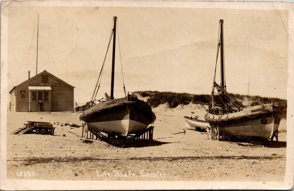 Dr Jim Stamps Postcard Real Photo Lifeboats Caister-On-Sea Norfolk