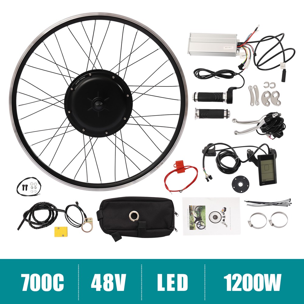 1200W 700cc Bicycle Hub Motor Front Wheel Universal Ebike Conversion Kit  HOT