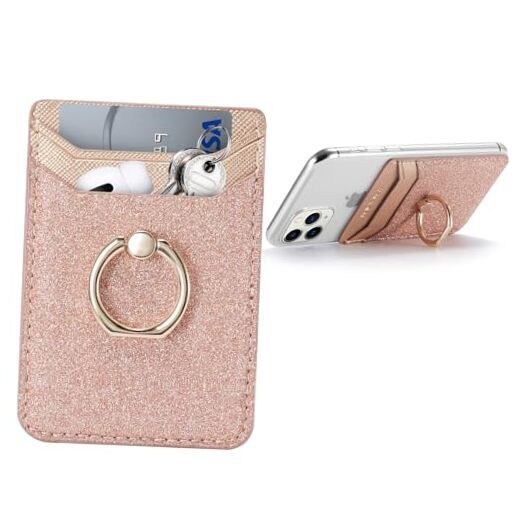 Slim Adhesive RFID Wallet for Phone Case Holds Credit Cards  