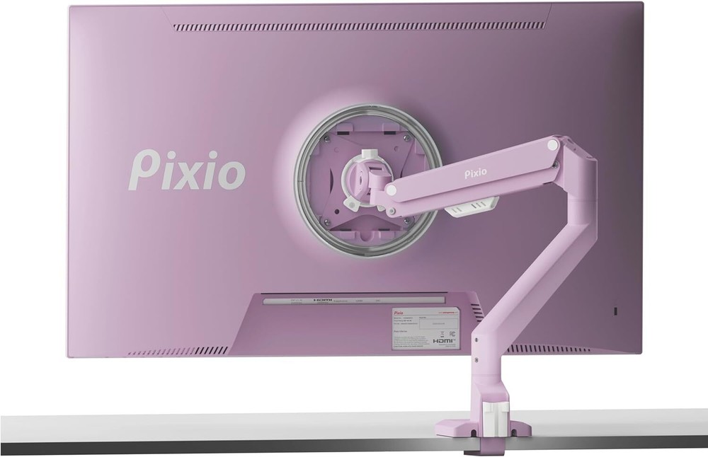 Ps1S Wave Pink Single Monitor Arm Stand Desk Mount - Fits Up To 32 Inches M...