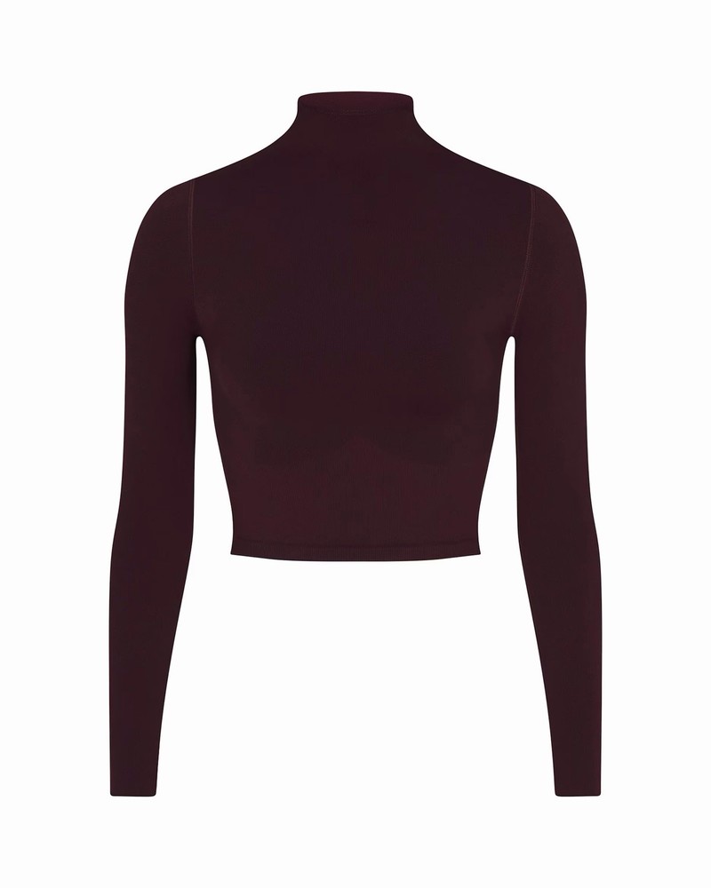 NWT Nike x Skims Vintage Seamless Mock Neck Crop Top XS