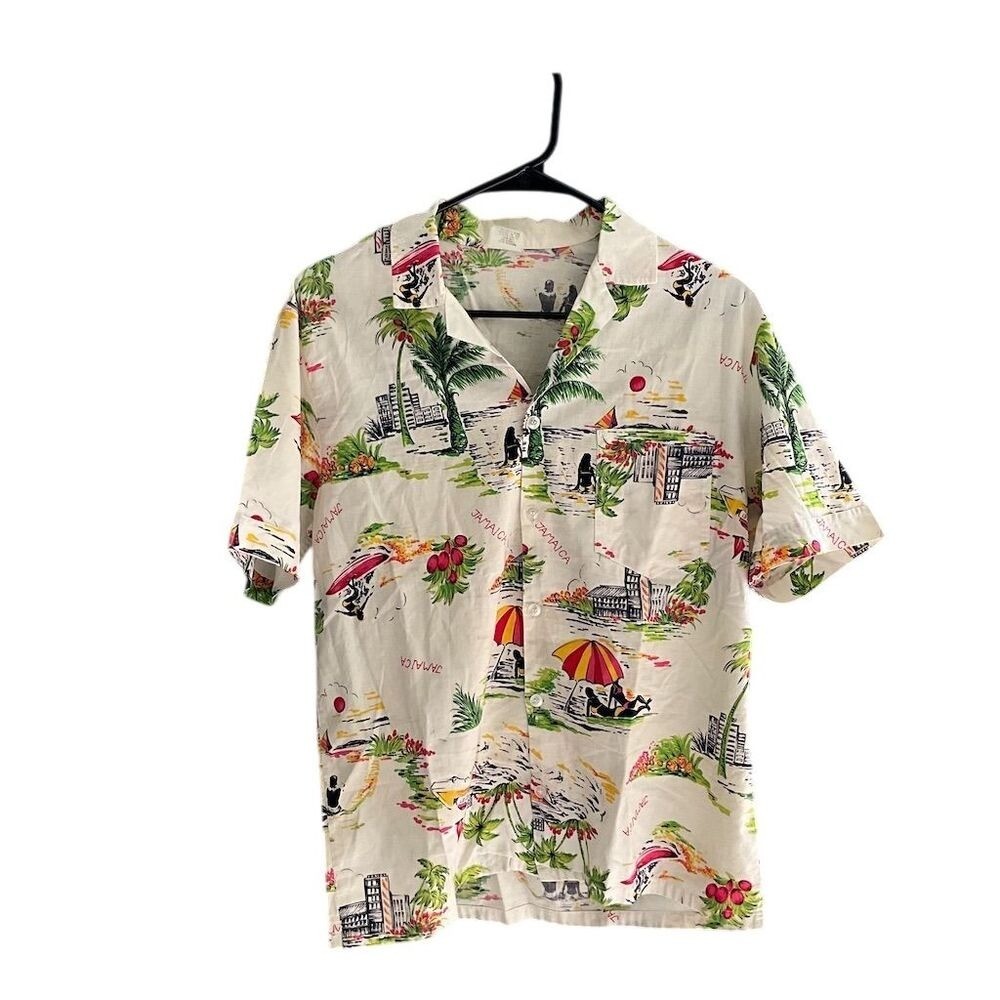 Men's M Vintage Hawaiian Aloha Shirt Multicolor Short Sleeve