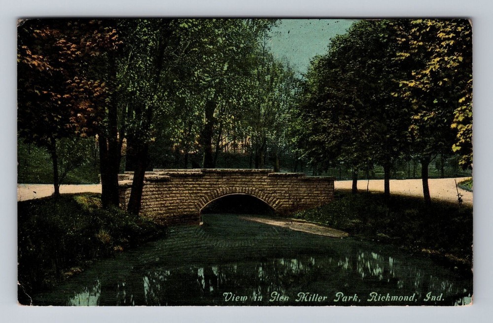 Indiana IN Richmond View In Glen Miller Park Vintage Postcard
